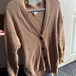 Women's Tan Cardigan Sweater